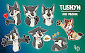 Tuskyn stickers (and Muskie) by pandapaco