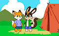 Scooter and Bosky go camping