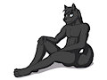 Black Wolf In Repose by TristanBlackWolf