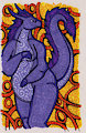 Stained Glass Style Fullbody Art: Purple Dragoness 