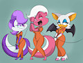 Commission:Fifi, Bimbette and Rouge imprisoned by monkeycheese
