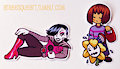 Undertale Stickers - Mettaton and Frisk and Flowey
