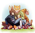  Flip and Ruka Picnic by CanineLove