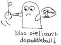 Bloo doing paddleball