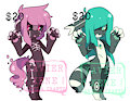Pink Bones and Green Cuts! Adopts by XavierXene
