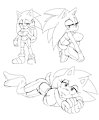 fem Sonic sketches by KrazyELF