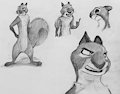 Sketches of Grayson from The Nut Job by DavetheMunk