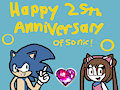 Happy 25th Anniversary of Sonic the Hedgehog by ChelseaCatGirl