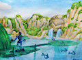 Artist's Tour of the Bionicle Universe: Naho Falls, Ga-Koro