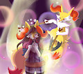 Braixen and Nia as Pokken's Pop Star Siblings! by Mewscaper