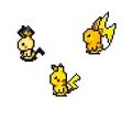 Pokemon's Pikachu, Pichu, Raichu SNES Final Fantasy style sprites