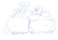 Sketchstream commission - Fat Kendall and Ericskunk kids by Nemo