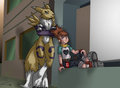 Rika and Renamon in an alley by ButtercupSaiyan