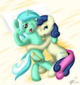 Lyra & Bon Bon - Sleepy Mares by icywings