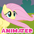 [Animation] Fluttershy's hair blowing by Veemonsito
