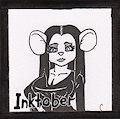 Inktober day 12, Beatrice as Morticia Addams chibi