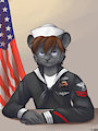 Navy Kitty by KittyPrint