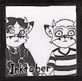 Inktober day 15, Katinka and Kristoffer as Wednesday and Pugsley by MuQ
