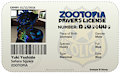 Yuki's Zootopia License by YukiYoshida