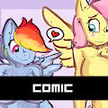 Fluttershy & Rainbowdash enlargement comic by dirtyscoundrel