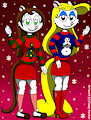 Ericka & Minerva Mink Christmas sweaters