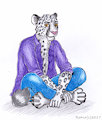 Sitting Snow Leopard