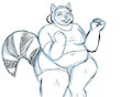 Fat Happy Raccoon