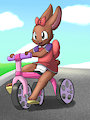 Amy Riding Her Tricycle -By ConejoBlanco-