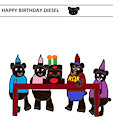 Birthday party for diesel bear