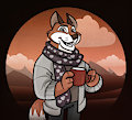 Hipster Fox - with background by hotfudgehusky