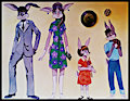1960's Rabbit Family by FoxyFlapper