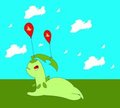 Bayleef with balloons