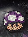 purple super mario mushroom perler