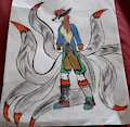 kiuki the 9 tailed fox (drawn by silverfox)