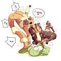 Lopunny wrestling pin by diives