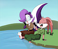 Babs and Fifi by the Lake by monkeycheese
