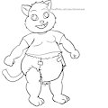 Free to use line art "Chubby kitten"