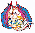 Stained Glass Style Fullbody Badge: Gwawr