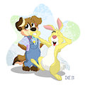 Fizzle and Rabbit by IkeBunny