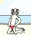 Levion's Sexy Way to Pose in Red Speedo on a Beach