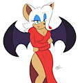 Rouge in a red dress