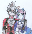Fox and Krystal cosplaying Tekken