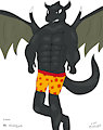 Black Dragon Leaning in Boxers