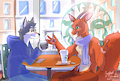 Iora and friend meet for coffee