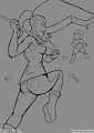 Undertake-Cooking With Undyne Lineart WIP Part 1