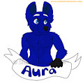 Aura flat color badge