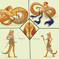 Ophidian twins: Ahktar and Akasha by titan