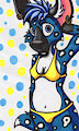 Blue Painted Dog Bikini 2016 Notecard