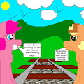 Pinkie Pie and Applejack' Railroad Work (Redrawn)