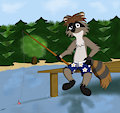 Summer, lake and fishing